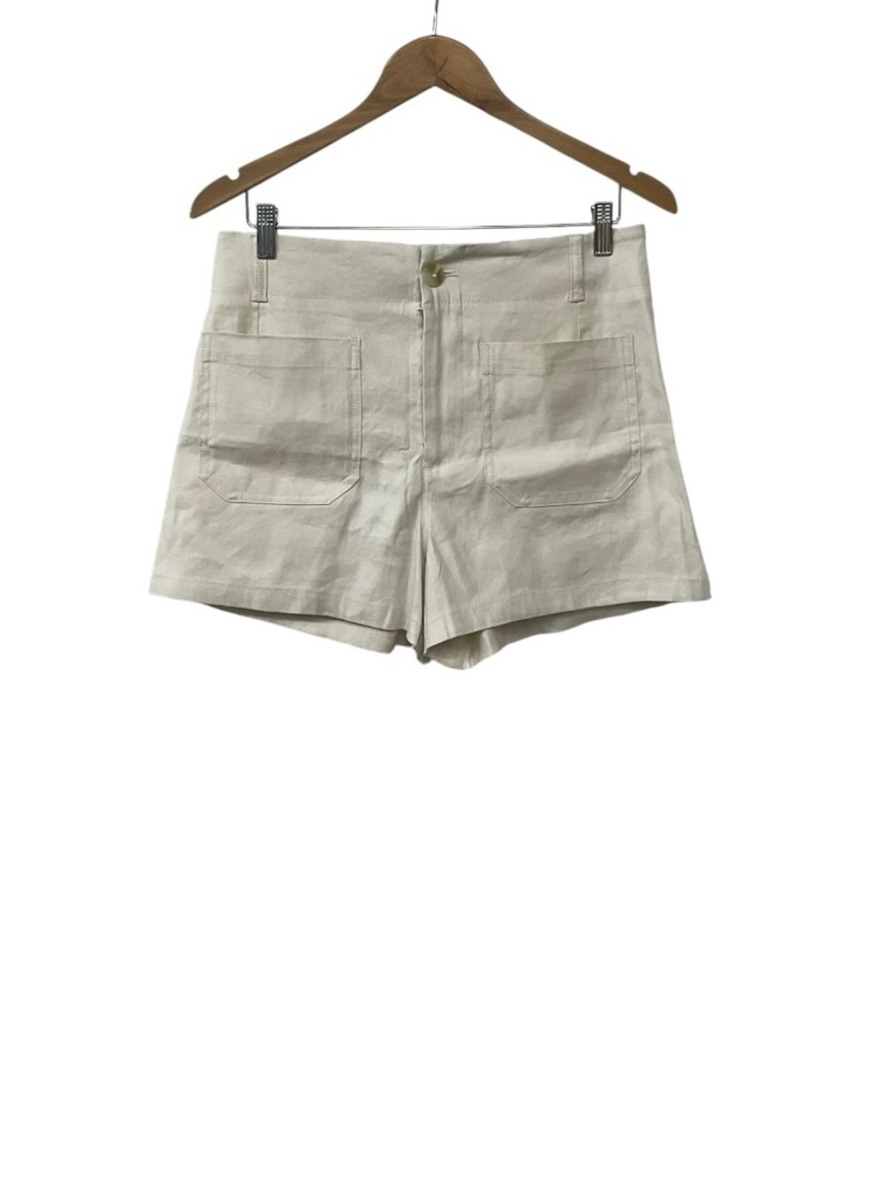 Anthropologie Maeve The Colette Linen Viscose Ivory Shorts 29